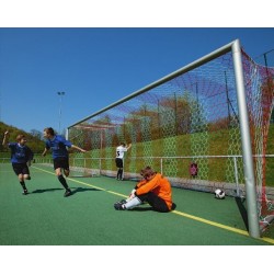 Plasa pentru poarta de fotbal rosu cu alb 7.5m x 2.5m - fir 3,5mm -1023-72