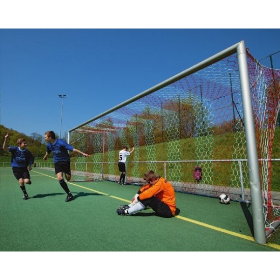 Plasa pentru poarta de fotbal albastru cu alb 7.5m x 2.5m - fir 3,5mm -1023-42