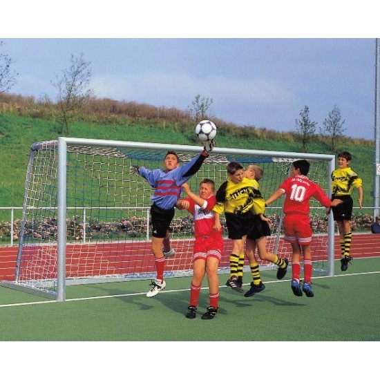 Plasa pentru poarta de fotbal albastru cu alb 5.15m x 2.05m - fir 4mm -1515-42